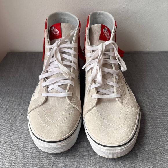 VANS x PEANUTS SK8-Hi Moc Sneakers Womens 10 Mens 8.5 Red Suede Fringe Snoopy - Picture 6 of 10